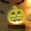 Kids Card Factory Personalised Pumpkin Wooden LED Light
