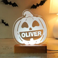Kids Card Factory Personalised Pumpkin Wooden LED Light