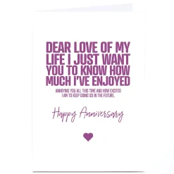 New Personalised Punk Anniversary Card - Dear Love Of My Life Funny|Anniversary