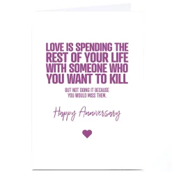 Card Factory Personalised Punk Anniversary Card - Love Is...