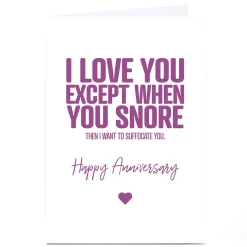 New Personalised Punk Anniversary Card - I Love You Except... Funny|Anniversary