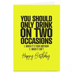 Clearance Personalised Punk Birthday Card - Drink On 2 Occasions Funny|For Everyone