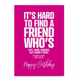 Hot Personalised Punk Birthday Card - Hard To Find A Friend For Friend|Female Friend