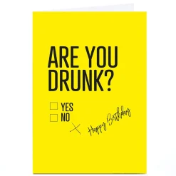 Card Factory Personalised Punk Birthday Card - Are you Drunk?