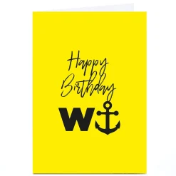 Card Factory Personalised Punk Birthday Card - W Anchor