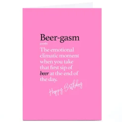 Card Factory Personalised Punk Birthday Card - Beer-gasm