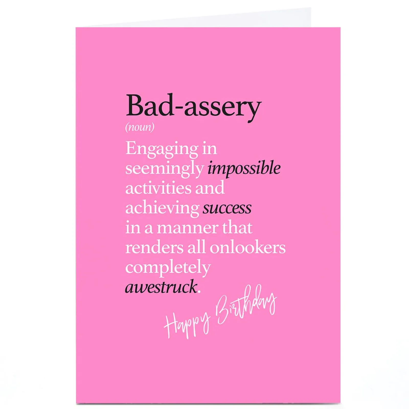 Outlet Personalised Punk Birthday Card - Bad-Assery Funny|Birthday
