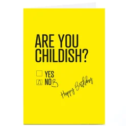 Card Factory Personalised Punk Birthday Card - Are you Childish?