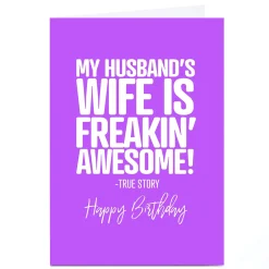 Card Factory Personalised Punk Birthday Card - Husband From Wife