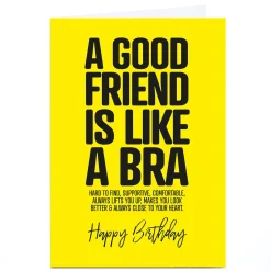 Clearance Personalised Punk Birthday Card - A Good Friend Is Like A Bra For Friend|Funny