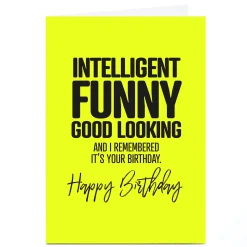 Card Factory Personalised Punk Birthday Card - Intelligent, Funny...