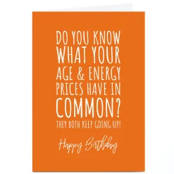 Best Personalised Punk Birthday Card - Age and Energy Prices Funny|Birthday