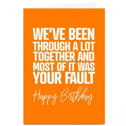 Outlet Personalised Punk Birthday Card - Your Fault Funny|Birthday