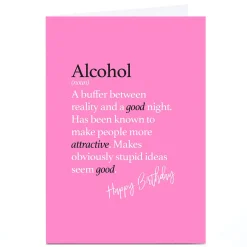 Card Factory Personalised Punk Birthday Card - Alcohol