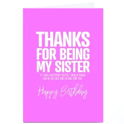 Outlet Personalised Punk Birthday Card - Being My Sister For Sister|Funny