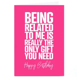 Best Personalised Punk Birthday Card - The Only Gift You Need For Brother|For Sister