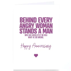 Hot Personalised Punk Cards Anniversary Card - Angry Woman Funny|Anniversary