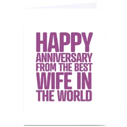 New Personalised Punk Cards Anniversary Card - From the Best Wife Funny|Anniversary