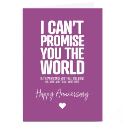 Card Factory Personalised Punk Cards Anniversary Card - I Can't Promise