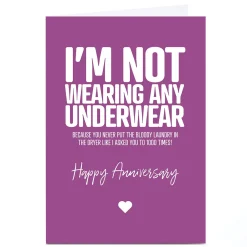 Clearance Personalised Punk Cards Anniversary Card - Not Wearing... Anniversary|Funny