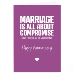 Card Factory Personalised Punk Cards Anniversary Card - Compromise