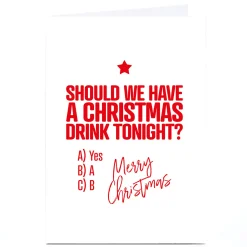 Card Factory Personalised Punk Christmas Card - Drink Tonight?