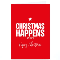 Card Factory Personalised Punk Christmas Card - Christmas Happens