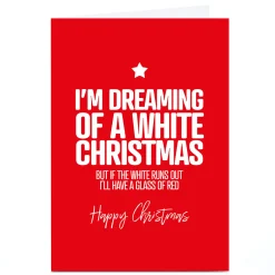 Card Factory Personalised Punk Christmas Card - White Christmas