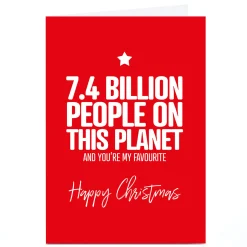 Best Personalised Punk Christmas Card - 7.4 Billion Funny|Christmas