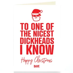 Card Factory Personalised Punk Christmas Card - To One of the Nicest...