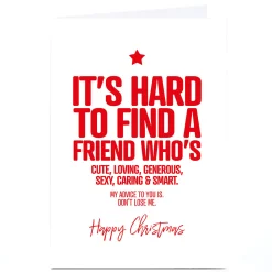 Outlet Personalised Punk Christmas Card - Find a Friend Funny|Christmas