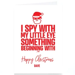 Personalised Punk Christmas Card - I Spy With My Little Eye Funny|Christmas