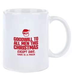 Card Factory Personalised Punk Christmas Mug - Good will to all men
