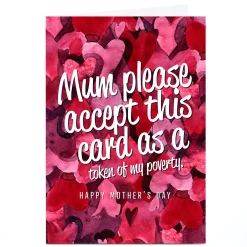 Card Factory Personalised Punk Mother's Day Card - Accept This Card