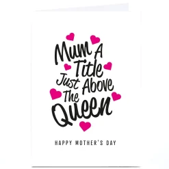 Sale Personalised Punk Mother's Day Card - Above The Queen Birthday