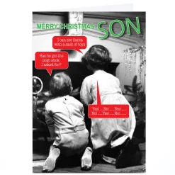 Card Factory Personalised Quitting Hollywood Christmas Card - Son