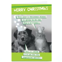 Sale Personalised Quitting Hollywood Christmas Card - Merry Christmas Vegetarian Funny|Christmas