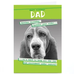 Card Factory Personalised Quitting Hollywood Birthday Card - Dad, Dog