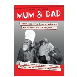 Card Factory Personalised Quitting Hollywood Christmas Card - Mum & Dad
