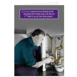 Personalised Quitting Hollywood Card - Hours Fixing Stuff For Husband|Father's Day