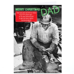 Card Factory Personalised Quitting Hollywood Christmas Card - Dad