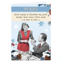 Card Factory Personalised Quitting Hollywood Christmas Card - Three Little Words
