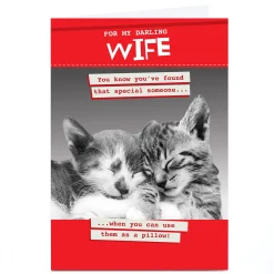 Card Factory Personalised Quitting Hollywood Valentine Card- For my Darling Wife