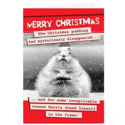 Best Personalised Quitting Hollywood Christmas Card - Merry Christmas Pudding Funny|Christmas