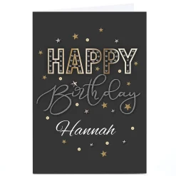 Best Personalised Rachel Clynick Birthday Card - Black & Gold For Everyone|Birthday