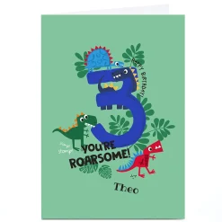 Discount Personalised Rachel Griffin Birthday Card - 3, You're Roarsome! Kids For Son|For Grandson