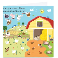 Best Personalised Rachel Griffin Birthday Card - Can You Count, Animals? Kids For Kids|Birthday