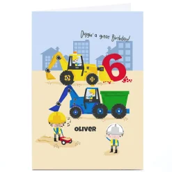 Clearance Personalised Rachel Griffin Birthday Card - Diggin' A Great Birthday, 6 Kids For Son|For Grandson