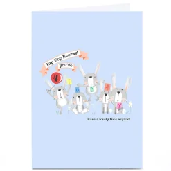 Online Personalised Rachel Griffin 4th Birthday Card - Hip Hop Hooray!, Editable Age Kids For Son|For Nephew