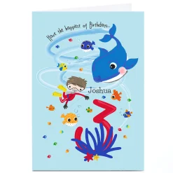 New Personalised Rachel Griffin Birthday Card - 3, Happiest Of Birthdays Kids For Son|For Grandson